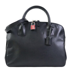 Bally handbag/shoulder bag, leather, black/silver, men's/women's, e62161a